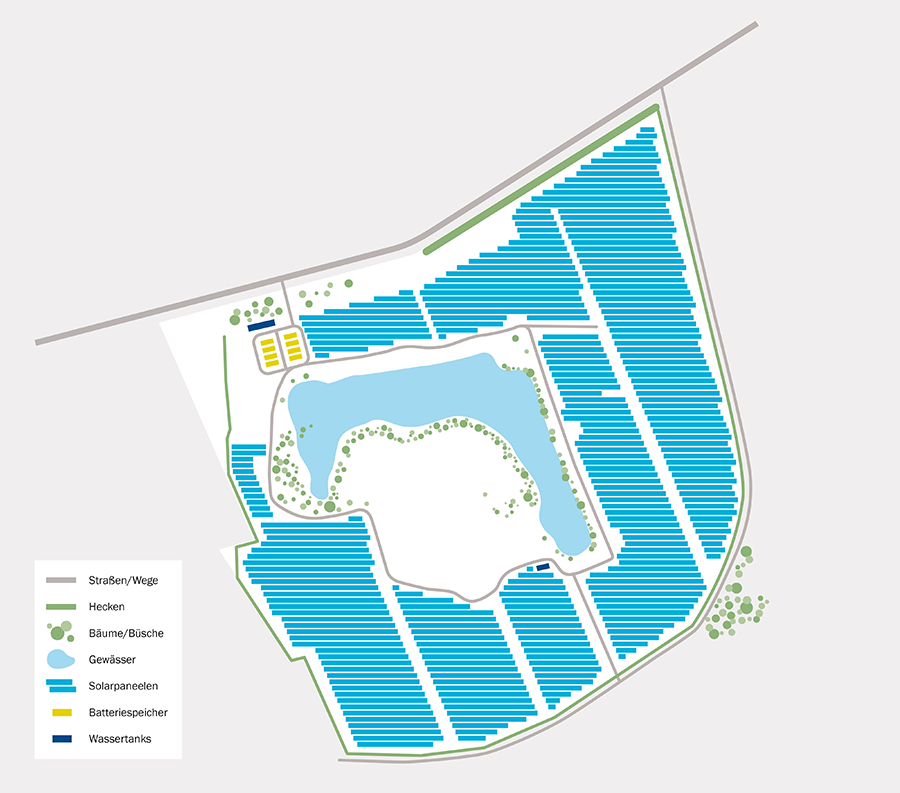 Karte vom Lageplan des Solarparks Zerbst