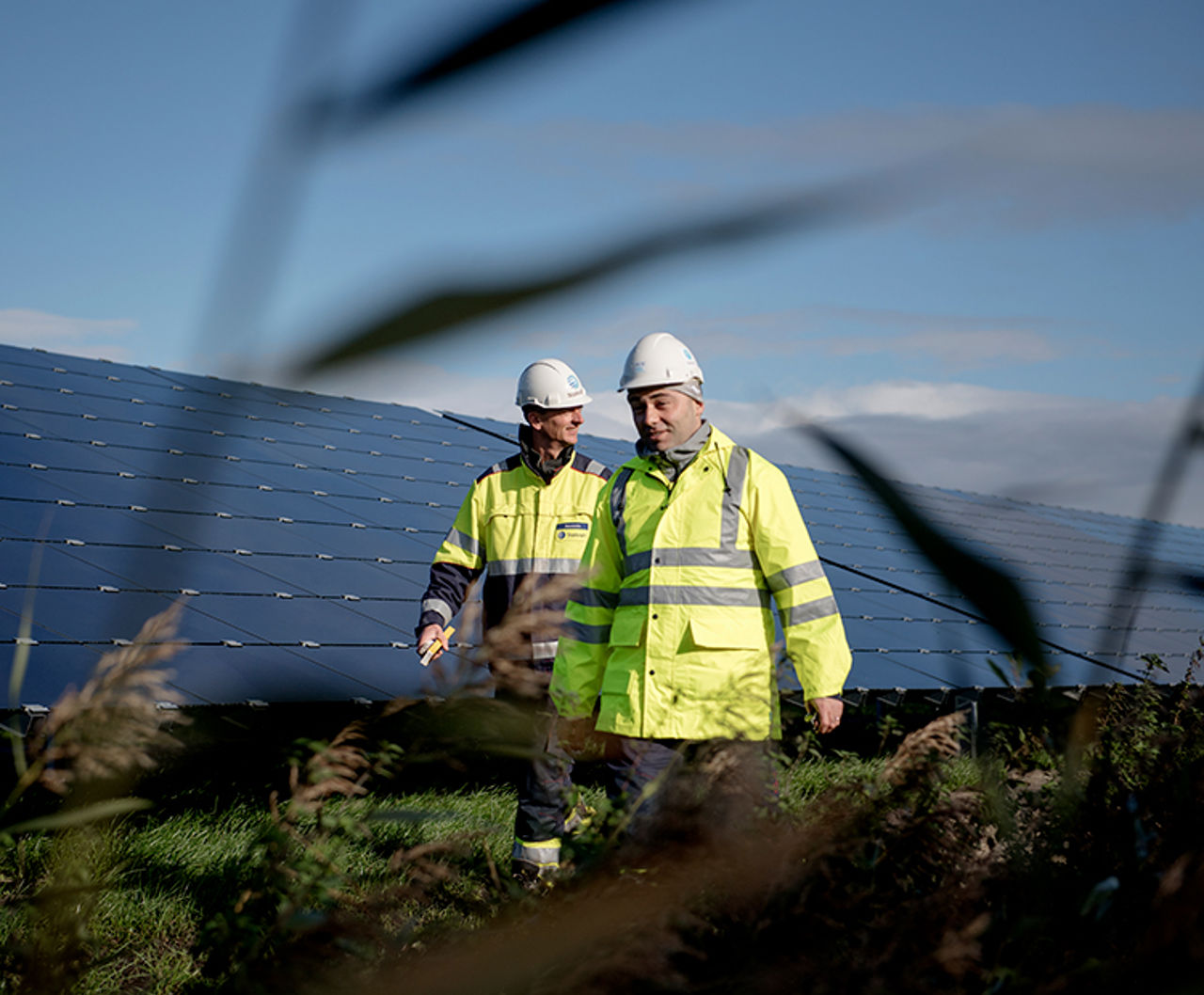 Statkraft Mitarbeiter im Solarpark